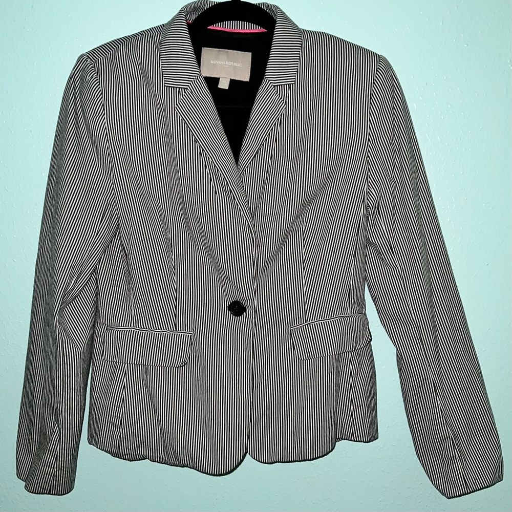 Banana Republic pinstripe cotton blazer